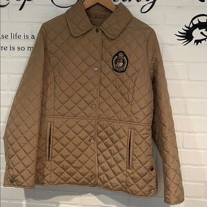 Ralph Lauren Beige Quilted Jacket with Crest